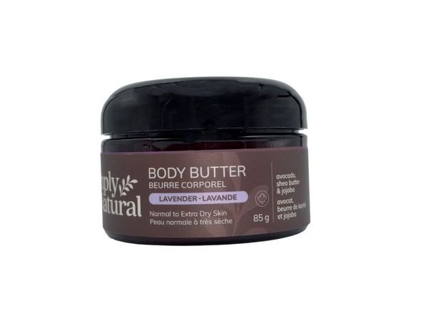 Simply Go Natural® Avocado Shea Lavender Soothe & Repair Combo | Organic Body Butter & Skin Balm for Dry, Sensitive & Cracked Skin | Natural Canadian Skincare | 85g + 50g